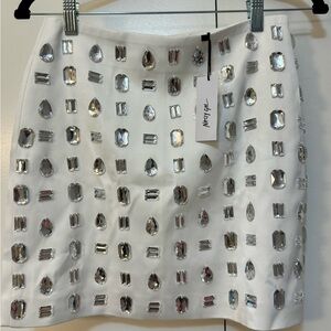 Nasty Gal Cream Bubble Mini Skirt Embellished for Cocktail